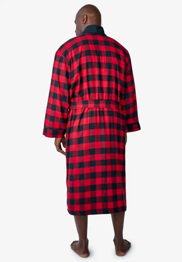 Jersey-Lined Flannel Robe