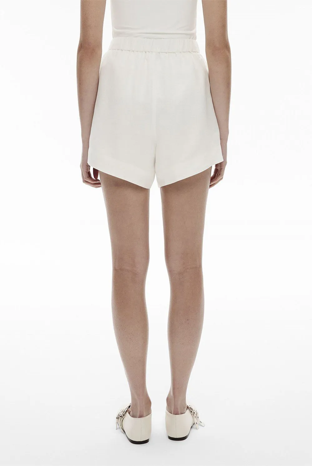 White Loose Wide-Leg Shorts