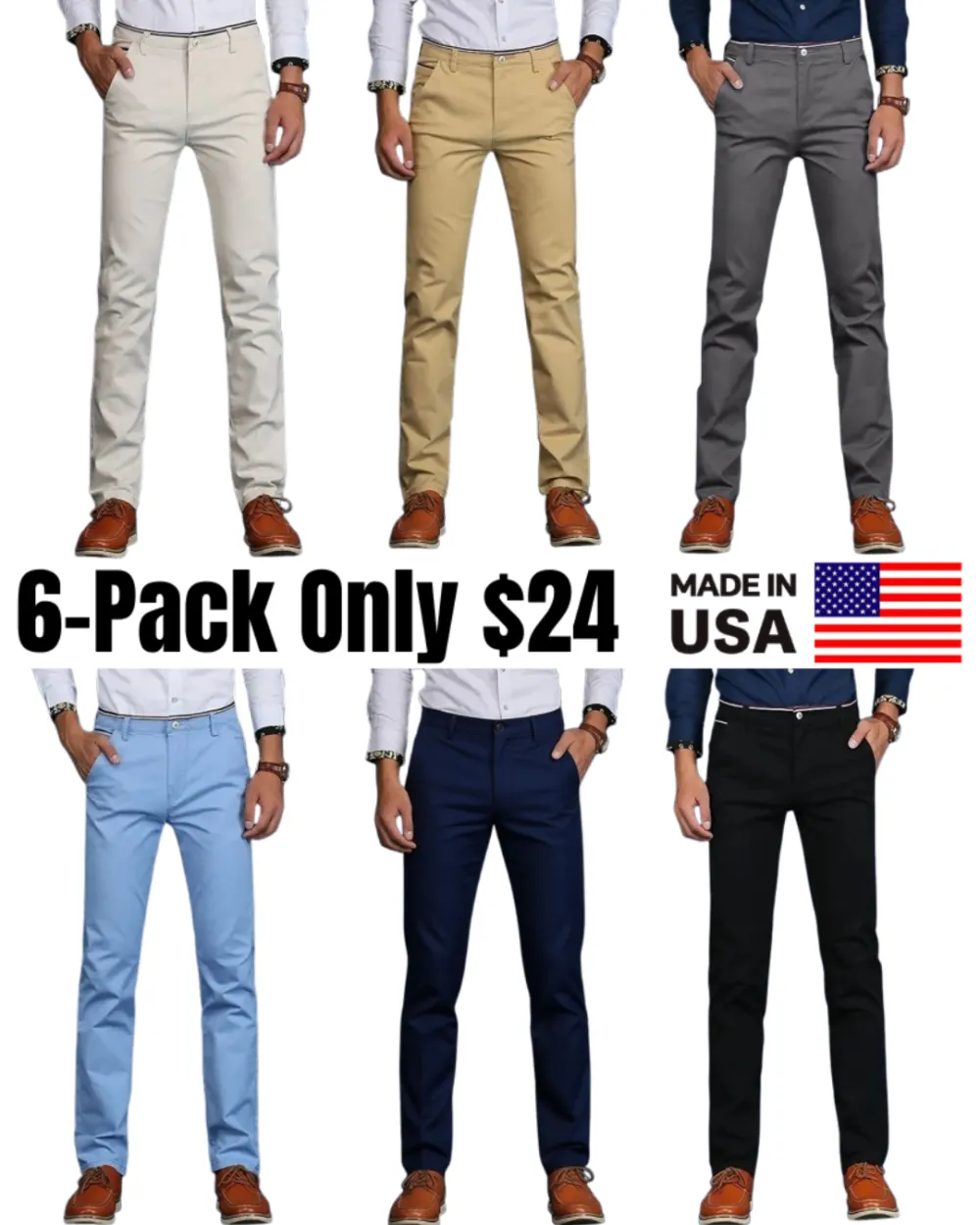 Men's Stretch Straight Leg Dress Chinos