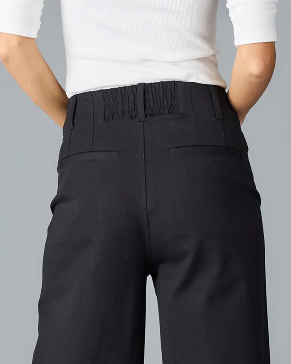 Black High Waisted Wide Leg Trouser