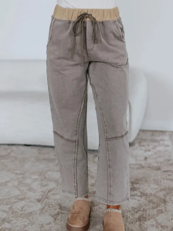 Contrast Waist Pants
