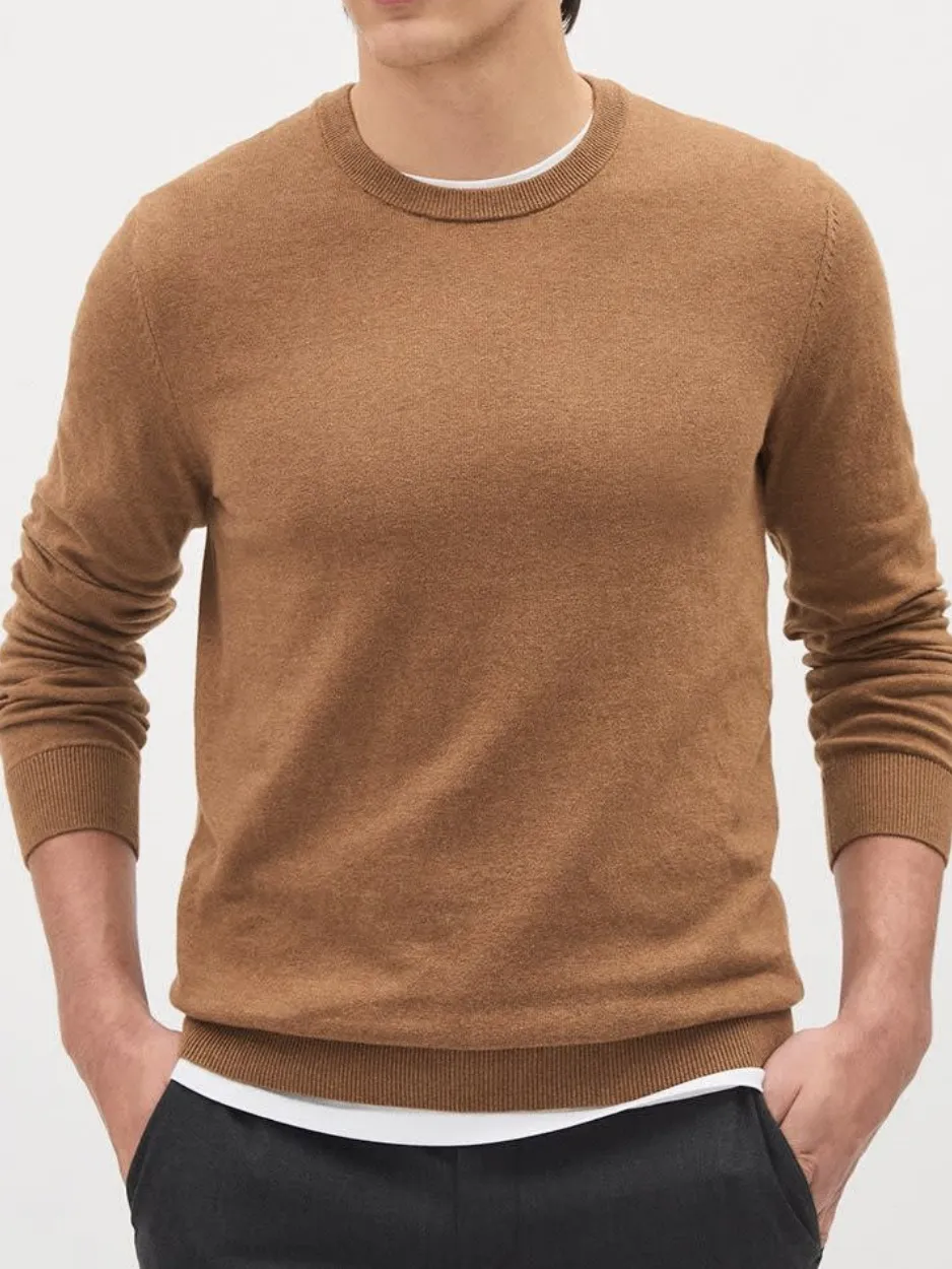 Caramel Brown Crew Neck Long Sleeve Sweater
