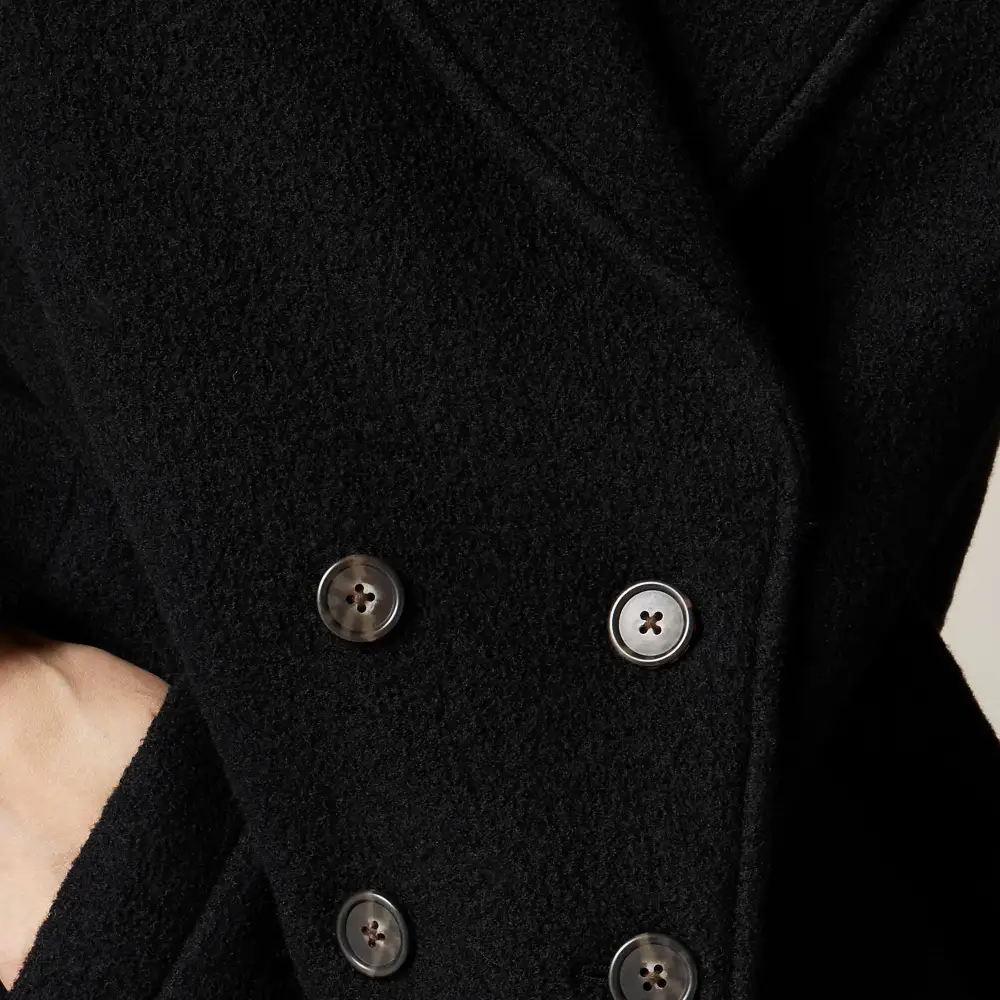 Double-Breasted Topcoat Wool Coats