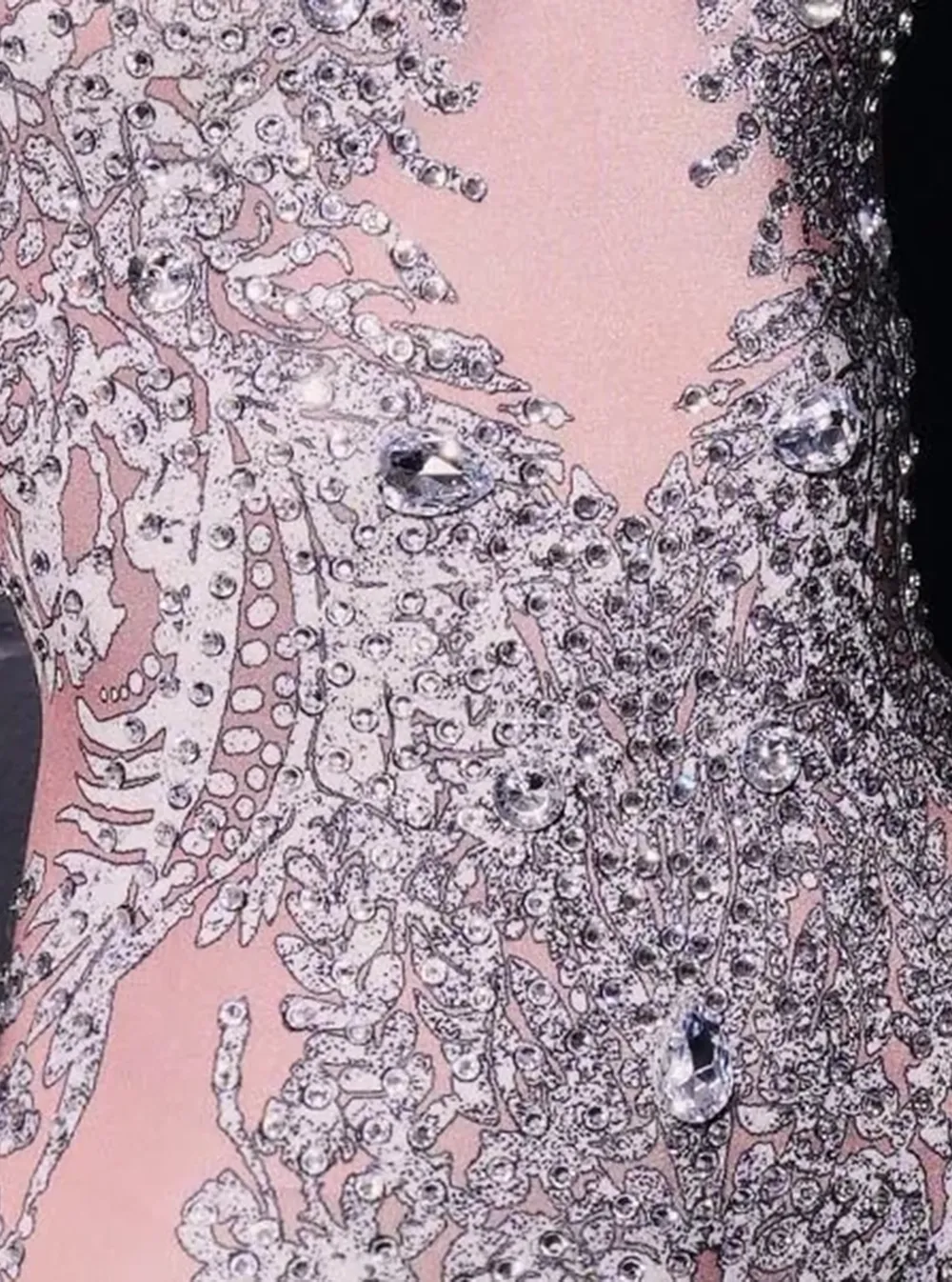 Rhinestone Print Backless Tight Jumpsuits