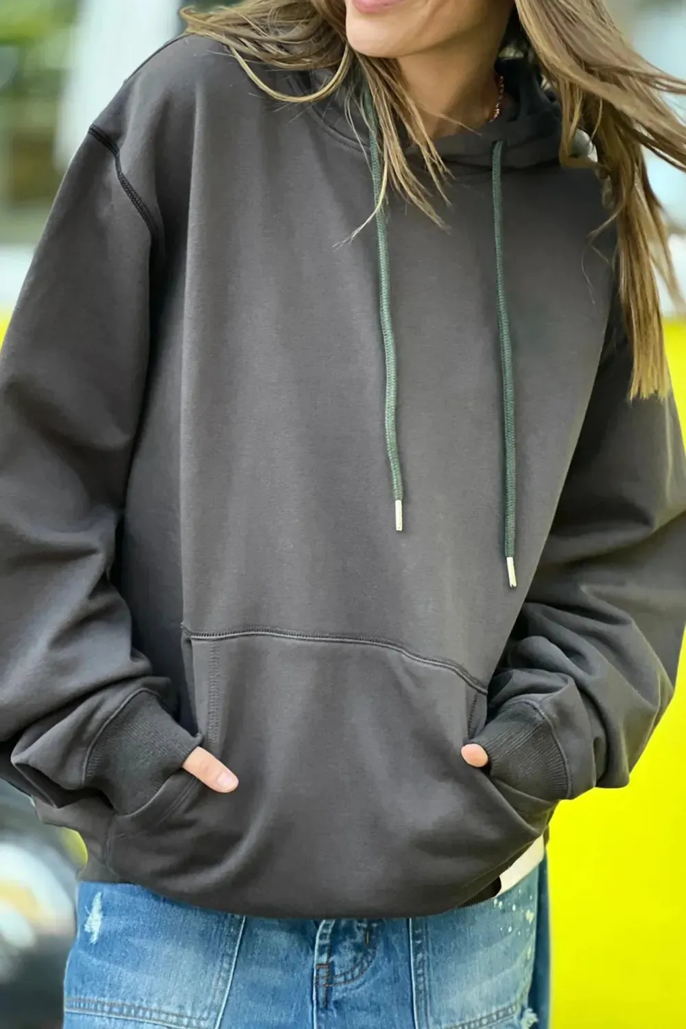 Dark Grey  Classic Breathable Loose Hoodie