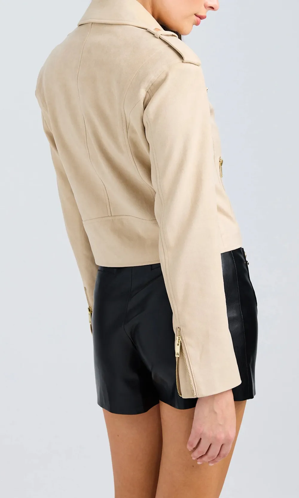 Vegan Suede Moto Jacket