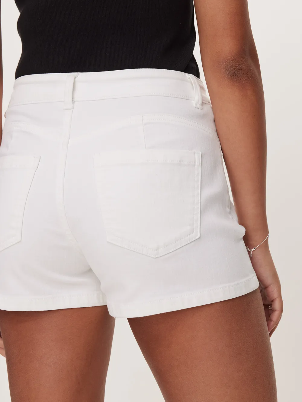 White Daily Denim Short