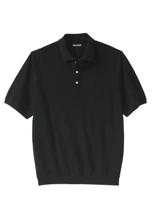 No Tuck Pocket Shrink-Less™ Cotton Polo Shirt