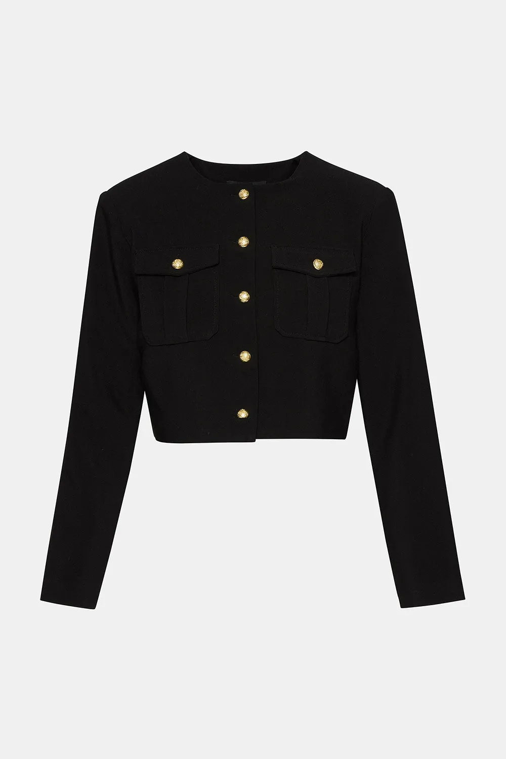 Crew Neck Jacket Black