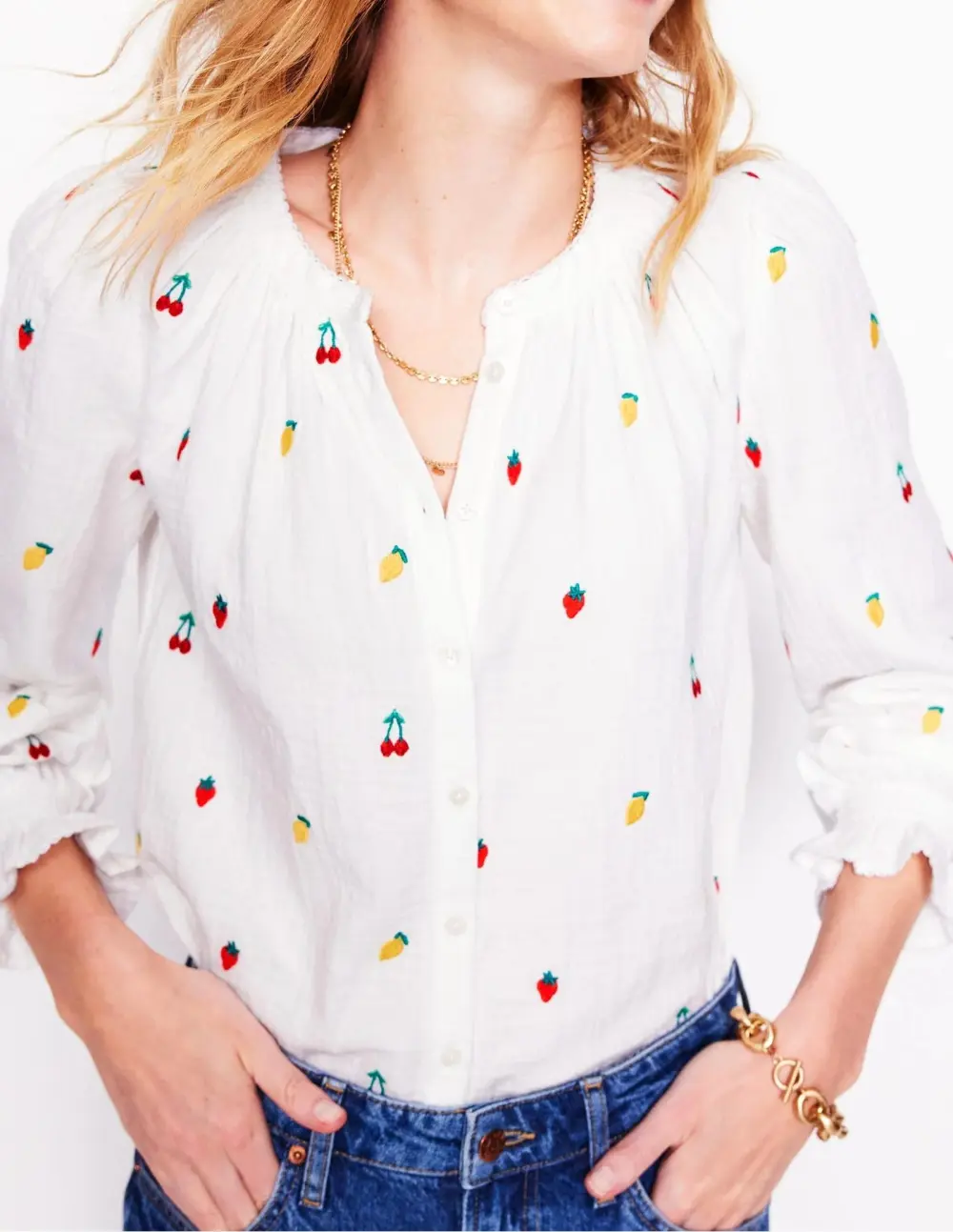 White Cherry - Print Blouse