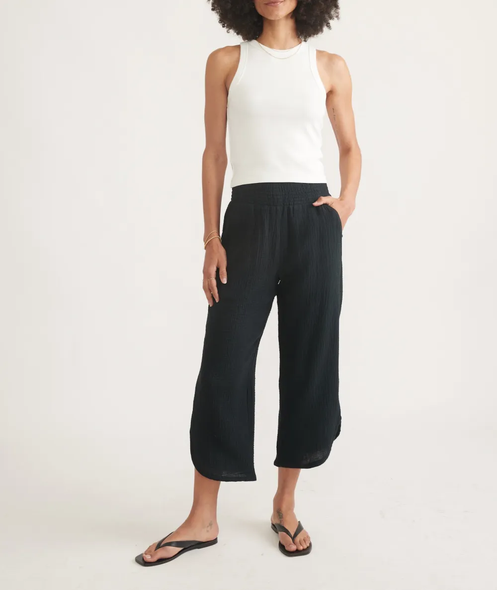 Black High-Waist Linen Trousers