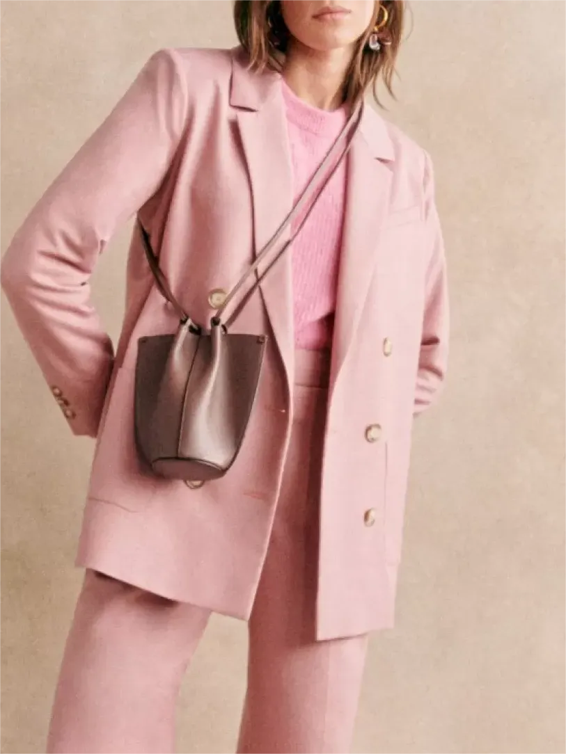 Pink Double Breasted Blazer