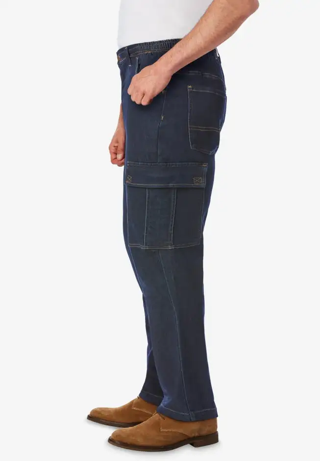Relaxed Fit Cargo Denim Look Sweatpants