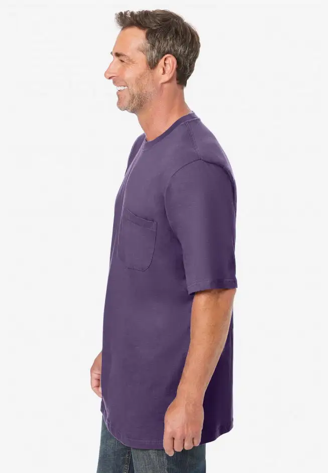 Shrink-Less Lightweight Pocket Crewneck T-Shirt