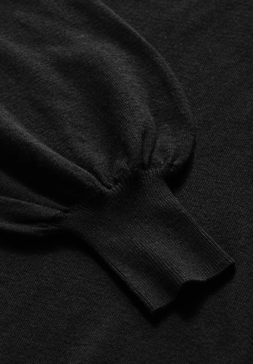 Solid Color Ribbed Cuff Sweater