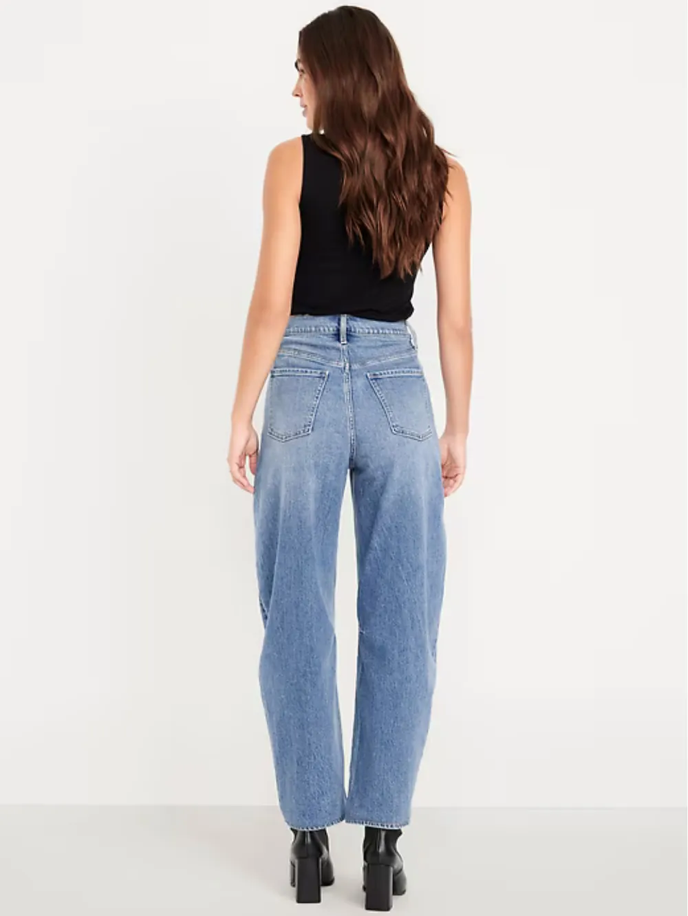 ⚡Last day Promotion🔥 Women's High-Waisted Barrel Ankle Jeans