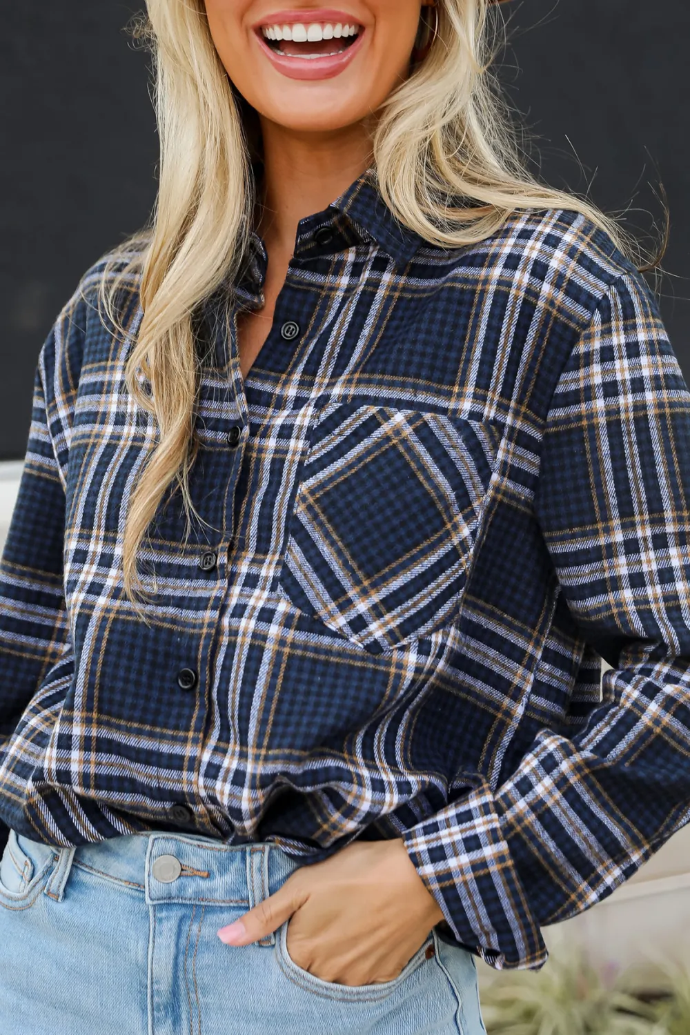Seasonal Concept Blue Plaid Flannel