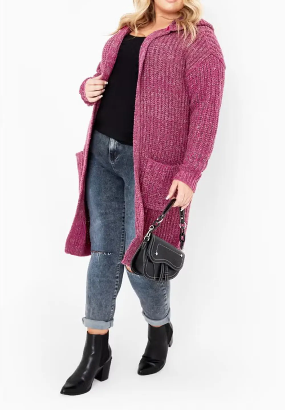 Loose Hooded Cardigan