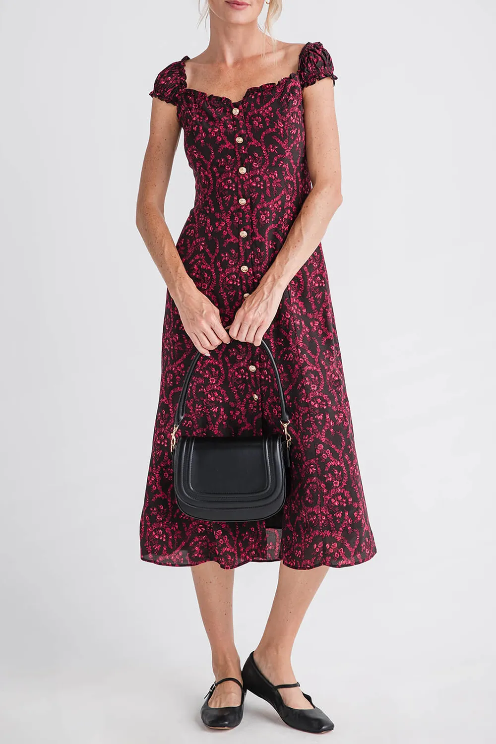 Olivaceous Dress - Black Red