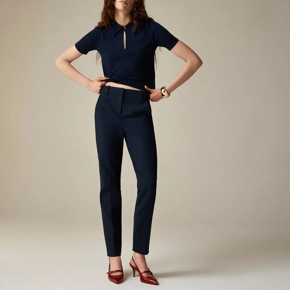 Mid-Waist Stretch Slim Pants