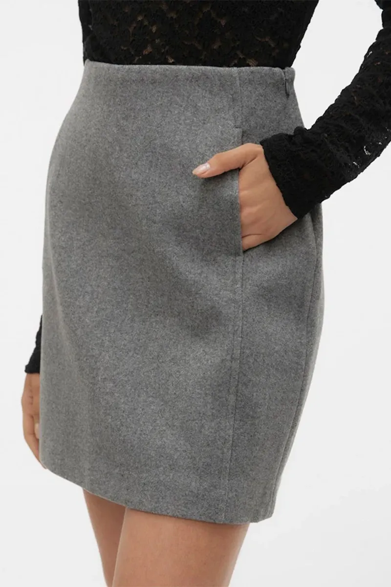 Pocket Designed Woolen Short Skirts