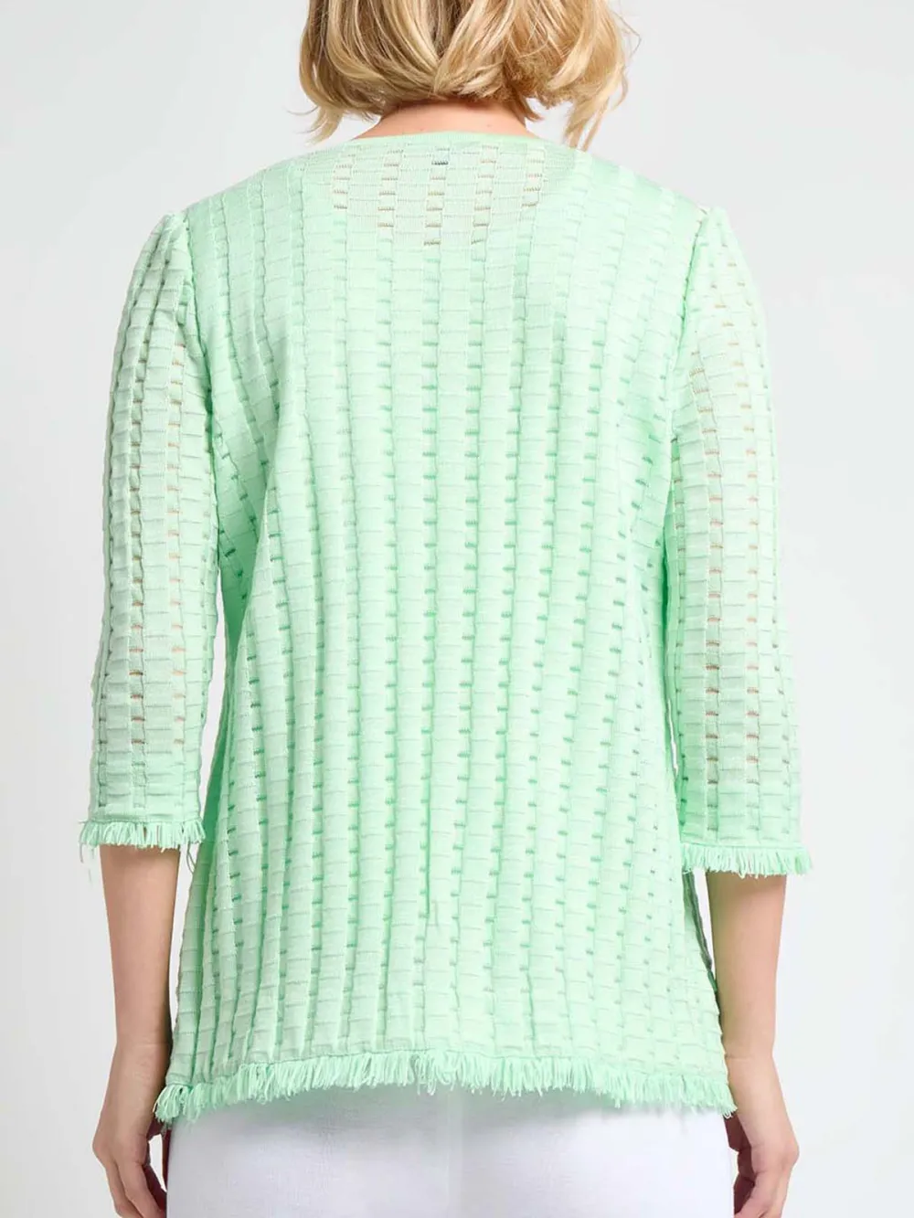 Three Quarter Sleeve Solid Color Jacket