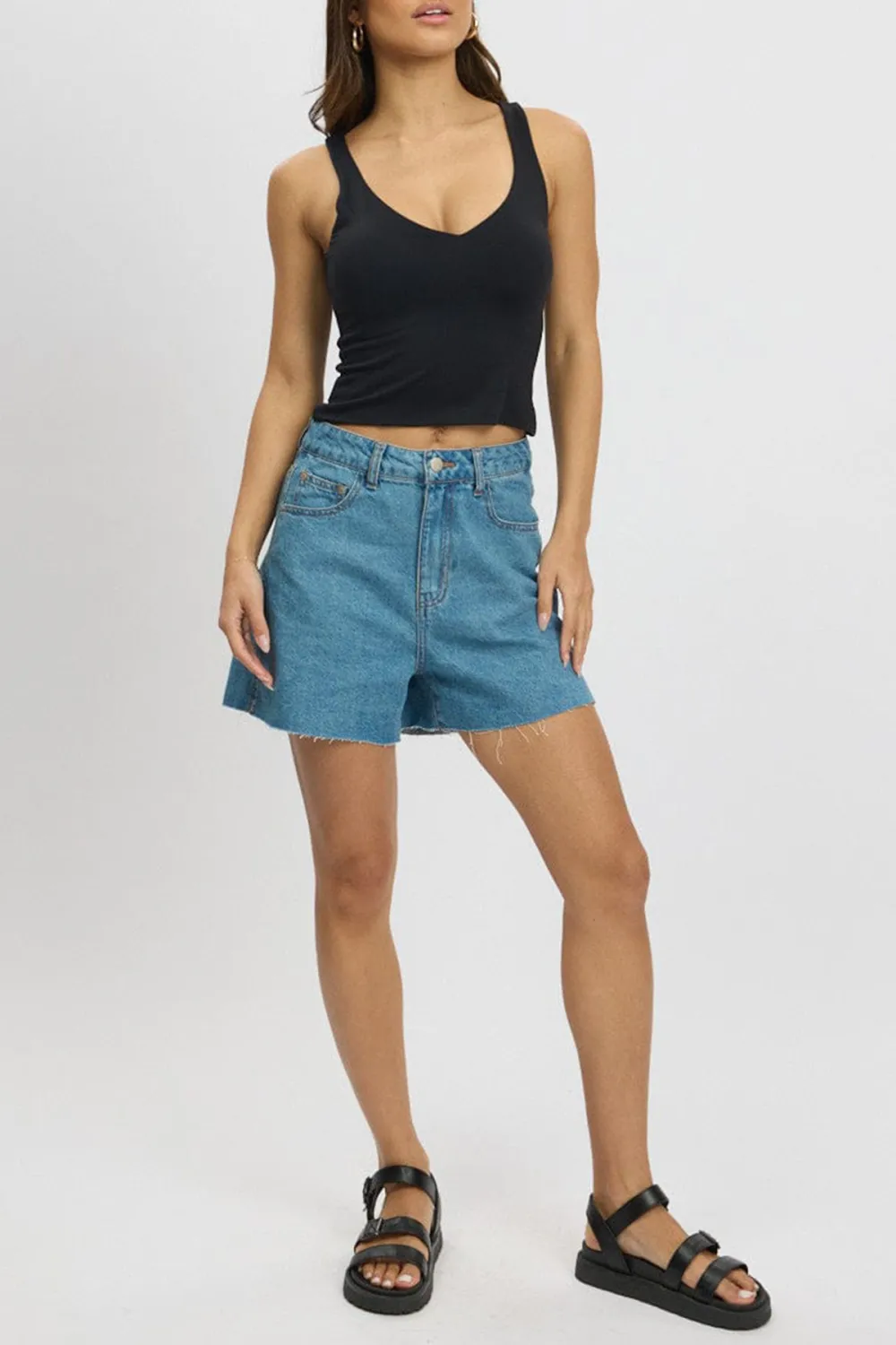 Denim Relaxed Short Longline