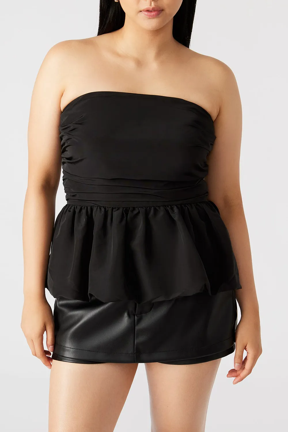 Straight Neck Top Black