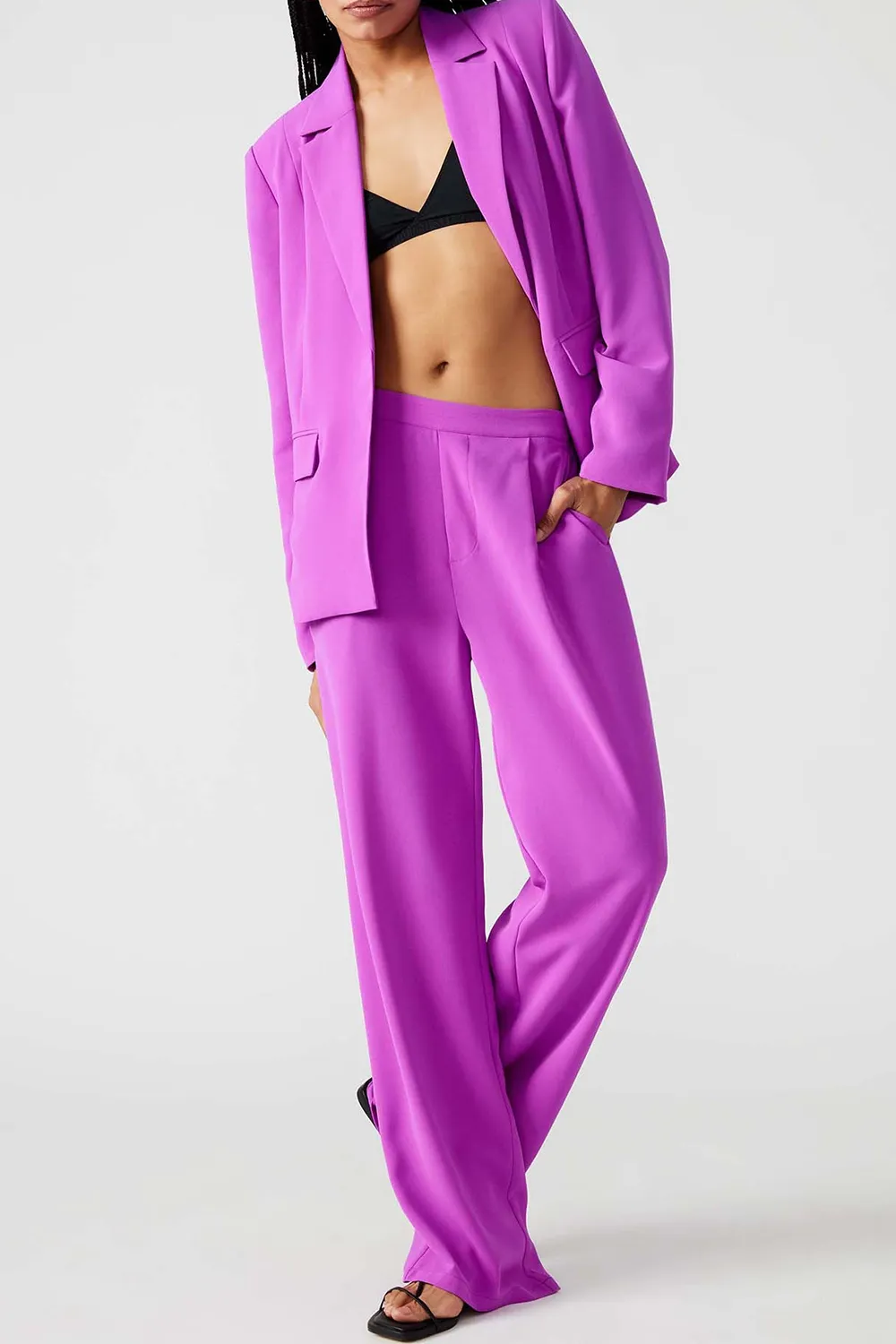 Polyester Blazer Purple