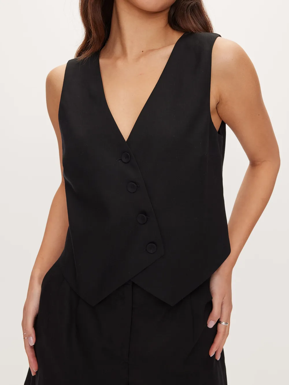 V-Neck Asymmetrical Vest