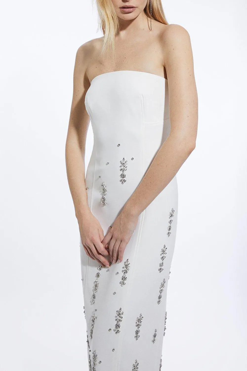 Crystal Embellished Bandeau Midaxi Dress