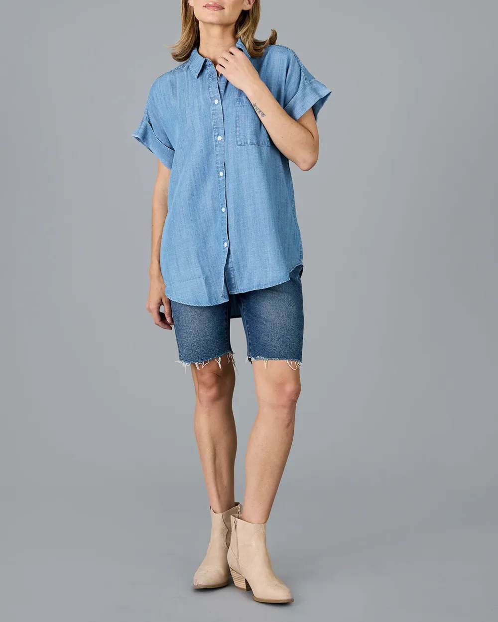 Loose Fitting Denim Shirt