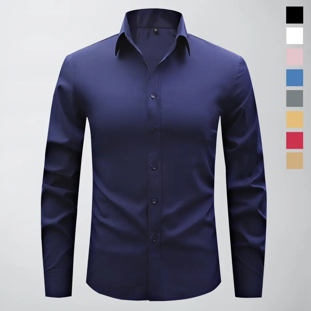 Non-Stretch Men’S Slim-Fit Long-Sleeve Shirt