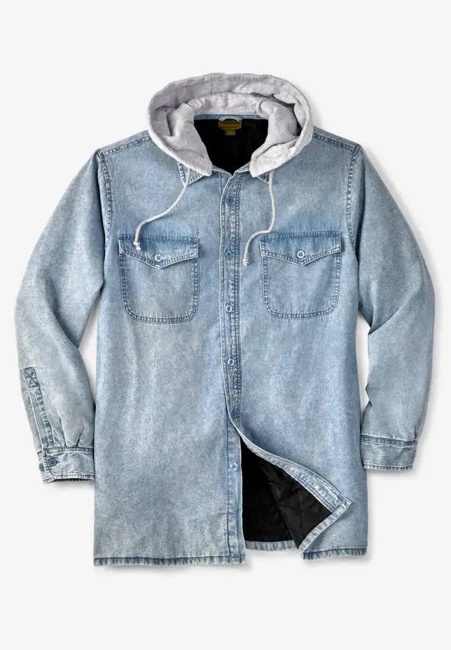 Removable Hooded Shirt Jacket