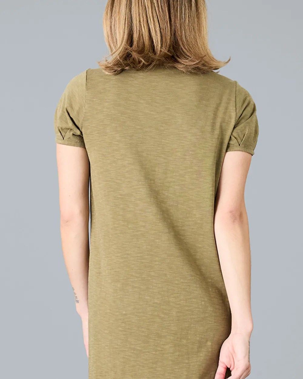 Burnt Olive Short Sleeve Maxi Dress