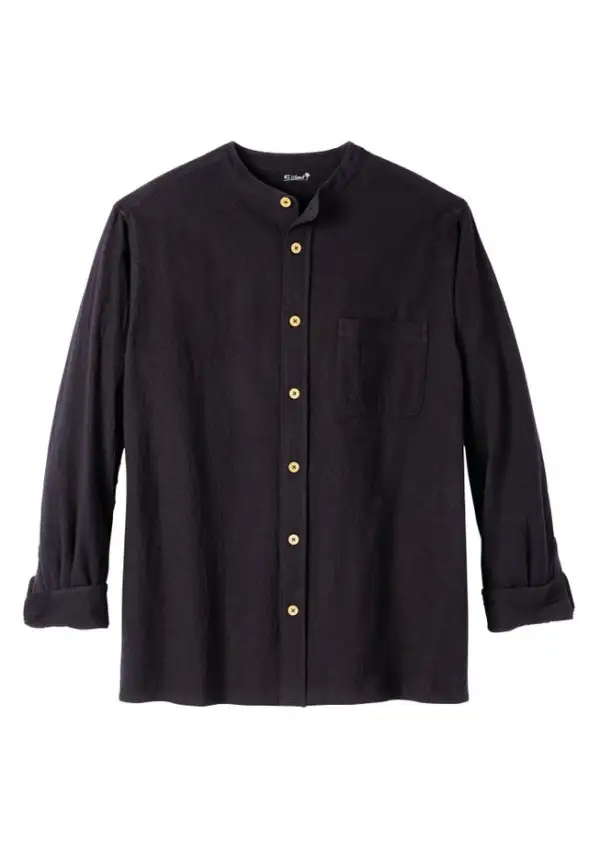 Gauze Mandarin Collar Shirt