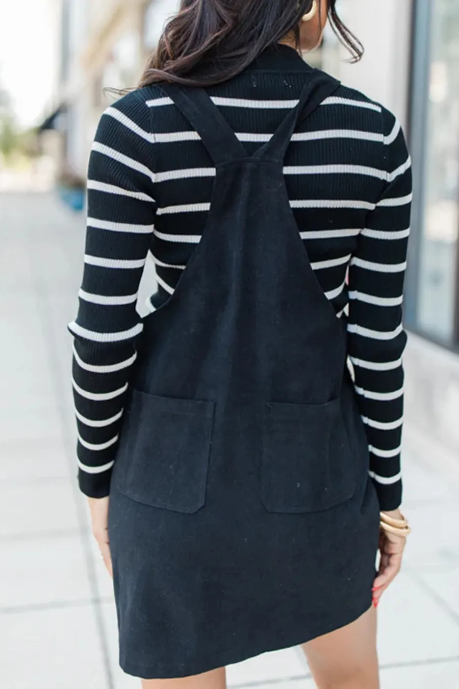 Black Overall Mini Dress